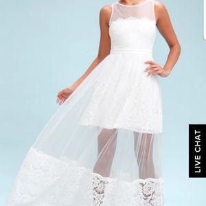 Lulu's White Lace Maxi Size Small wedding dress